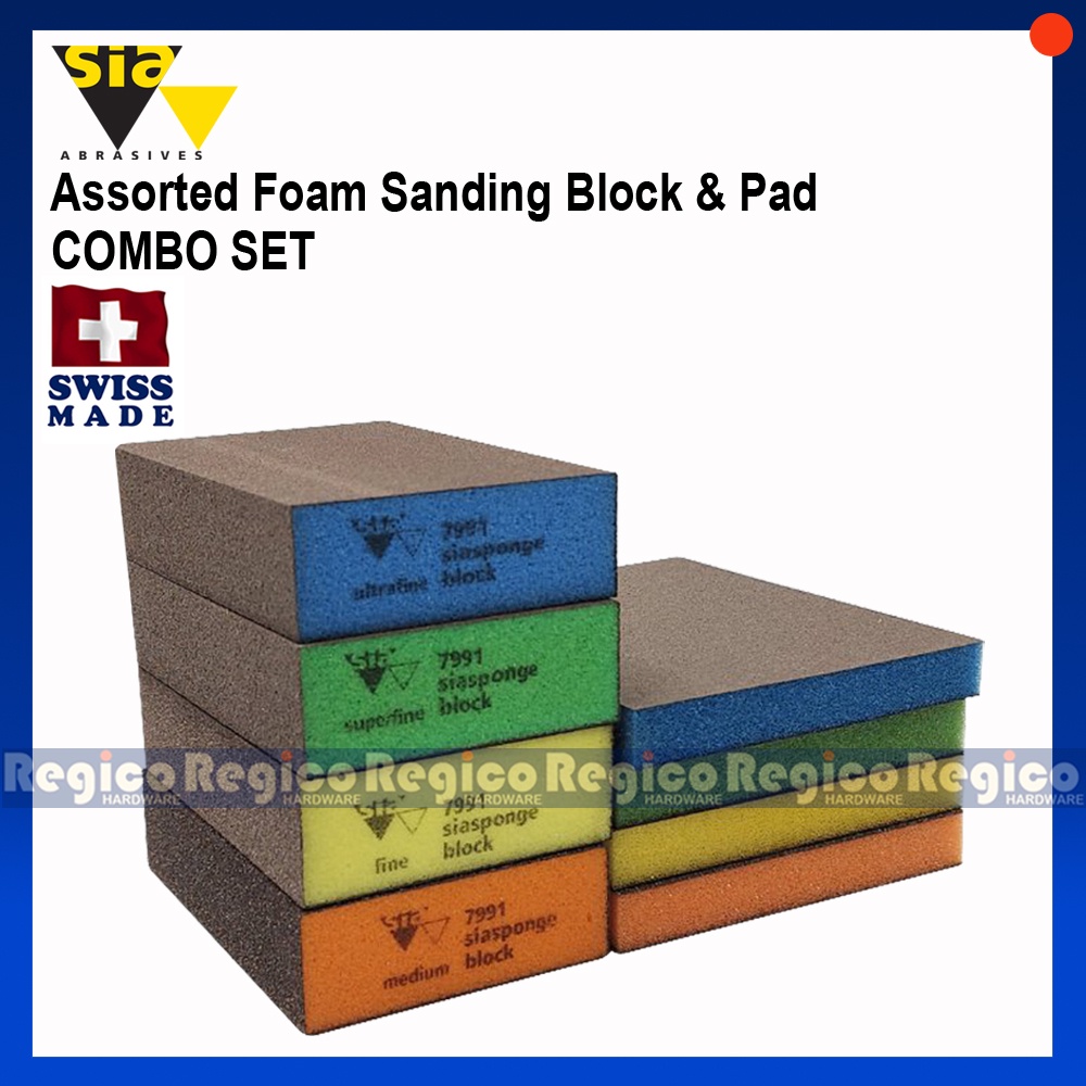 SIA Foam Sandpaper Sanding Block and Pad (7991,7983) Regico Hardware