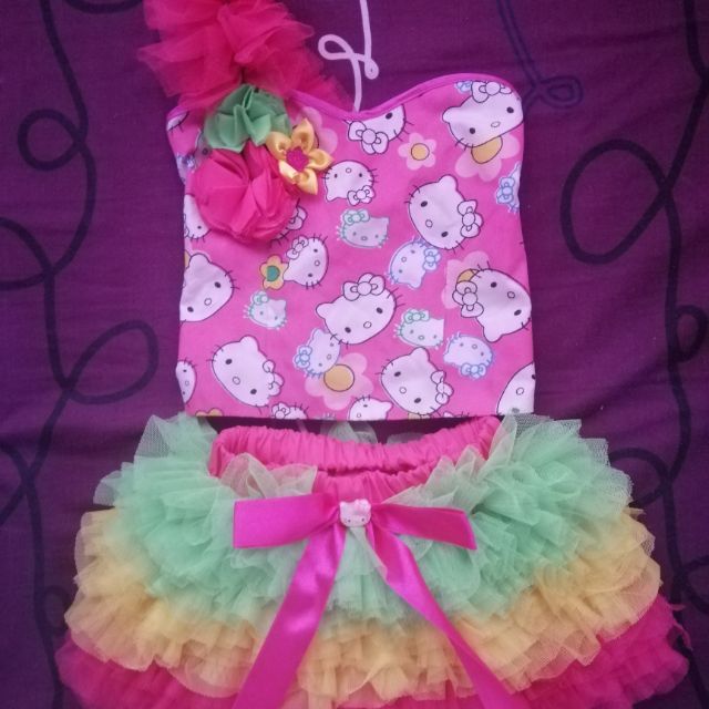 Hello kitty birthday dress hotsell for 1 year old