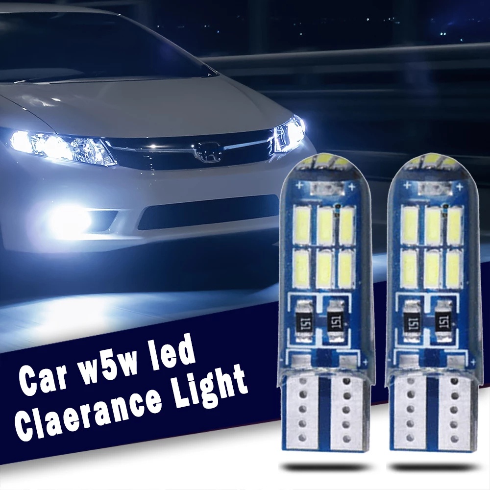 2pcs Waterproof Silicone T10 Led Bulb Park Light Car Dome Light W5W 194