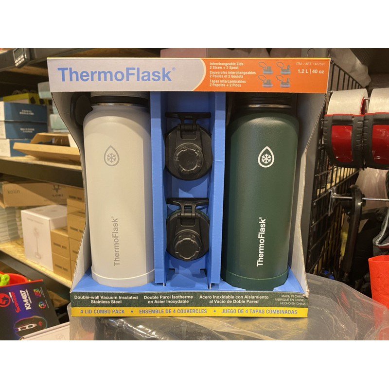 Costco ThermoFlask Stainless Thermos Cold Storage Bottle Capacity 40OZ