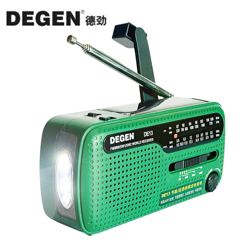 DEGEN DE13 FM AM SW Crank Dynamo Solar Power Emergency Radio Global receiver  High Quality VS Tecsun | Shopee Philippines