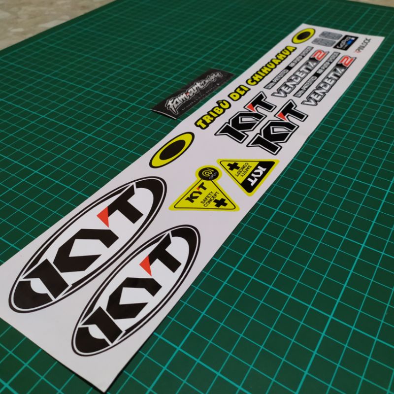 KYT VENDETTA 2 helmet visor sticker Set, Super Glossy KYT helmet ...