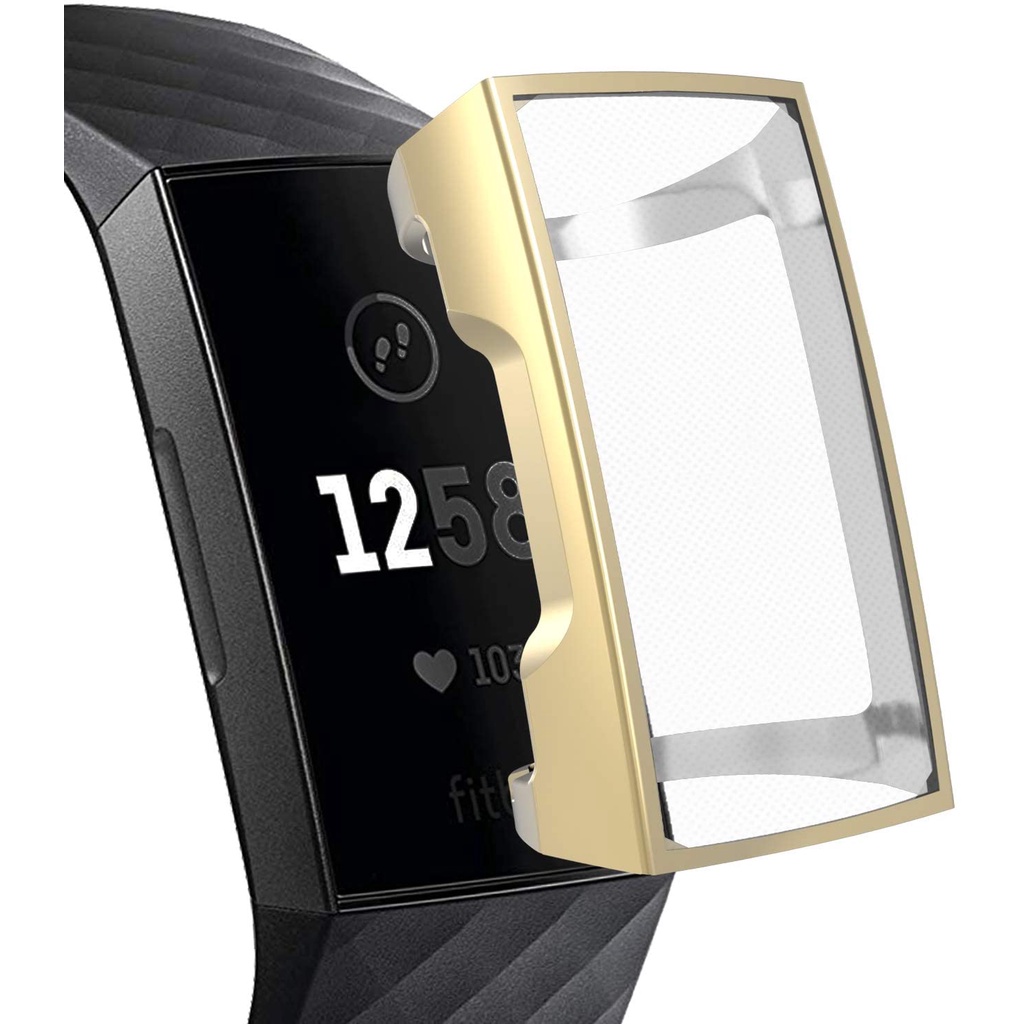 thumbnail image 2 of Fintie Soft TPU Bumper Cover With Screen Guard For Fitbit Luxe – 4-Pack (Black+Silver+Clear+Clear) 2 of 5