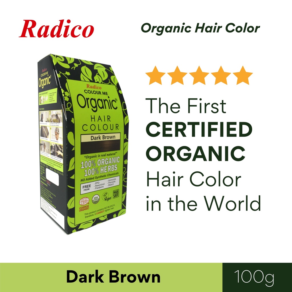 RADICO Colour Me Organic Hair Color Dark Brown 100G Shopee Philippines