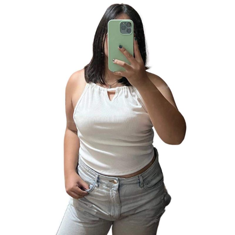 MAXINEHALTERCROPTOPS fit medium to semi plus size | Shopee Philippines