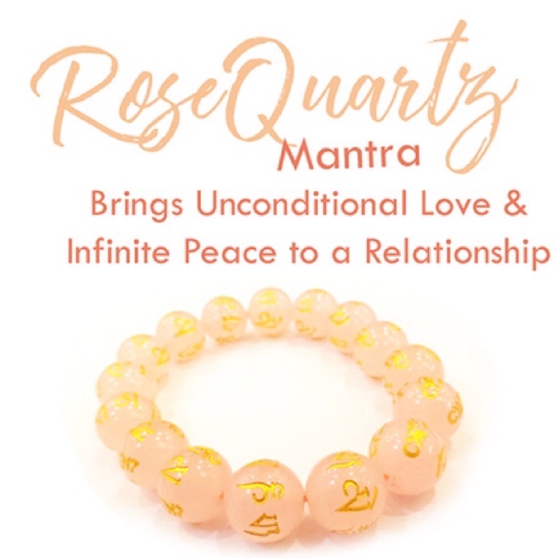 Rose Quartz With Six Word Mantra Protection Bracelet | Shopee Philippines