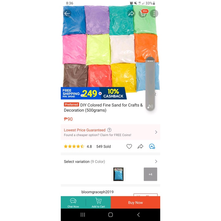 DIY Colored Fine Sand for Crafts & Decoration (500grams) Shopee