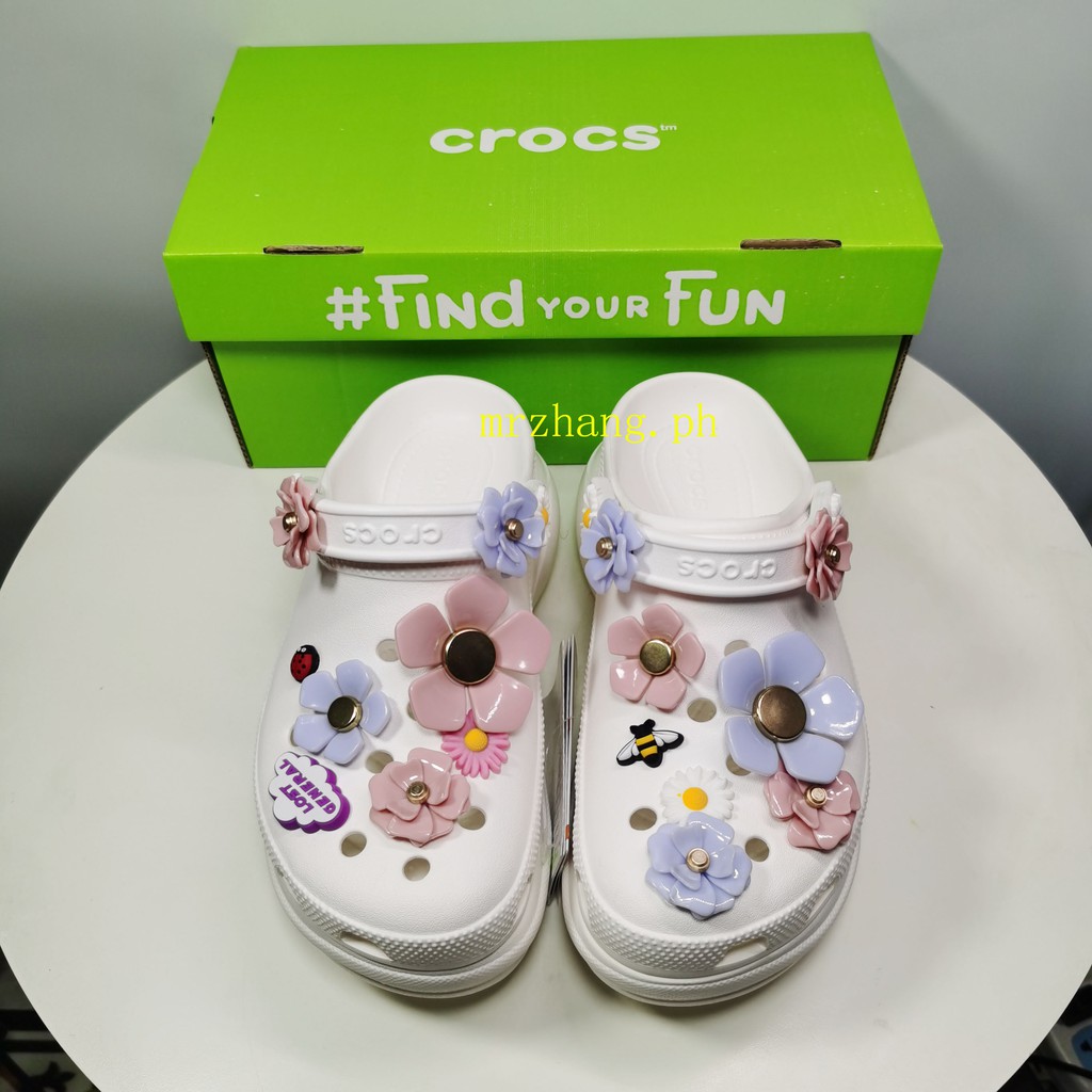 Crocs new women s height increase platform flower sandals YvOPB