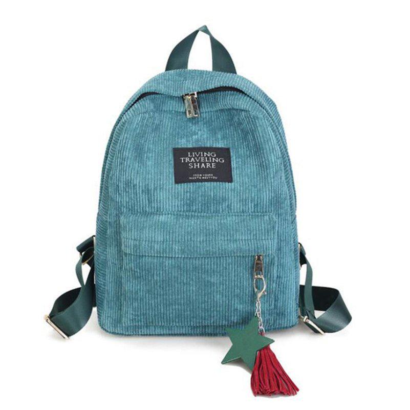 Corduroy Backpack Student Schoolbag Casual Travel Shoulder Bag For Teenage Bag JW Shopee Philippines