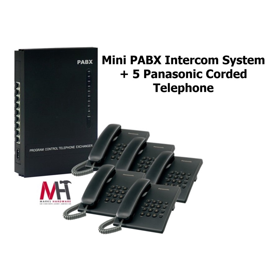 Mini PABX Intercom System for Home and Office + 3 Panasonic Telephone ...