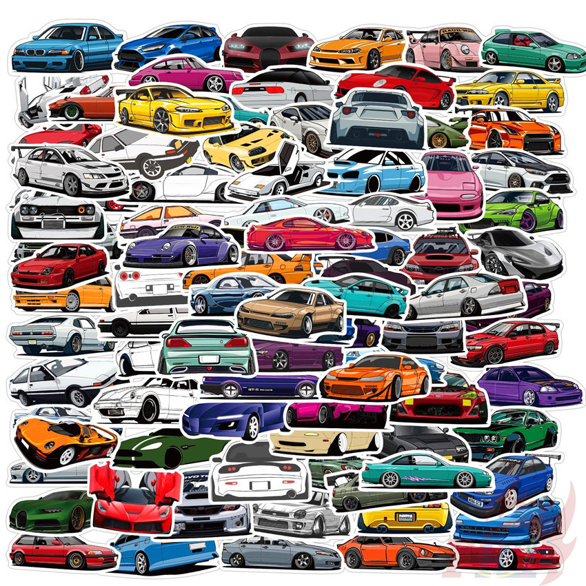 100Pcs/Set HellaFlush - SuperRun Supercar & Hot Rod Series B Stickers ...