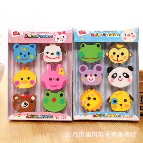 6Pcs Character Eraser Set - Child Eraser With Unique Characters ...