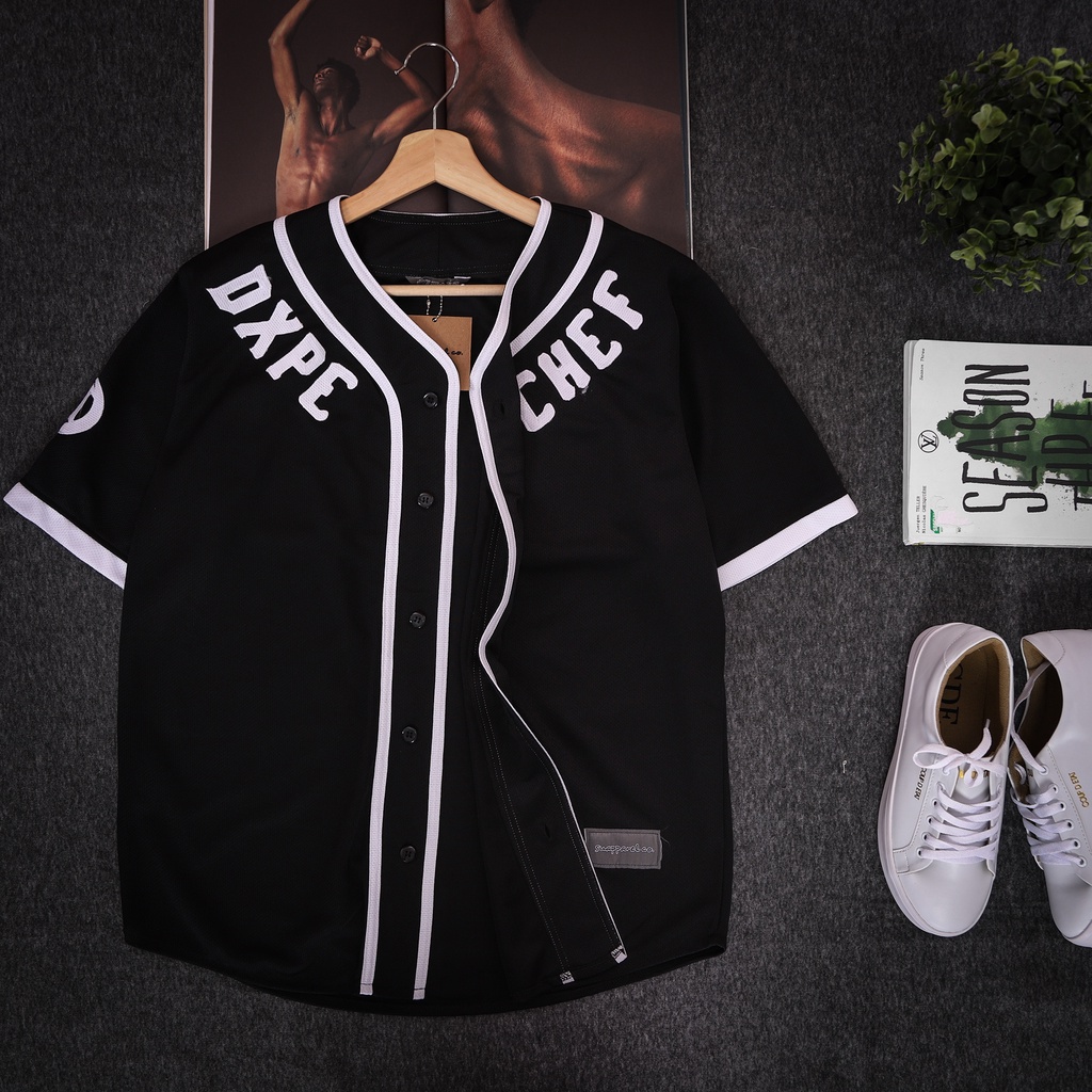 HITAM PRIA (BASEBALL T-shirt) BASEBALL JERSEY Men Women Black Line