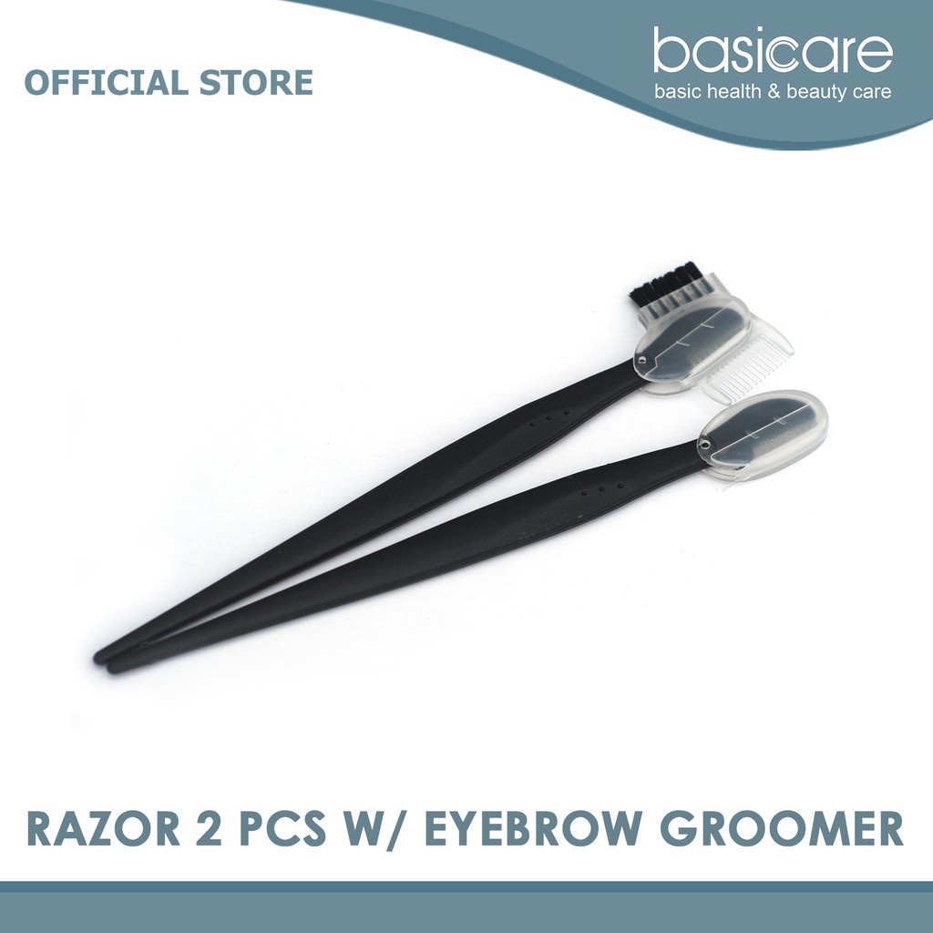 Basicare Razor 2 Pieces With Eyebrow Groomer BCFEC12 | Shopee Philippines