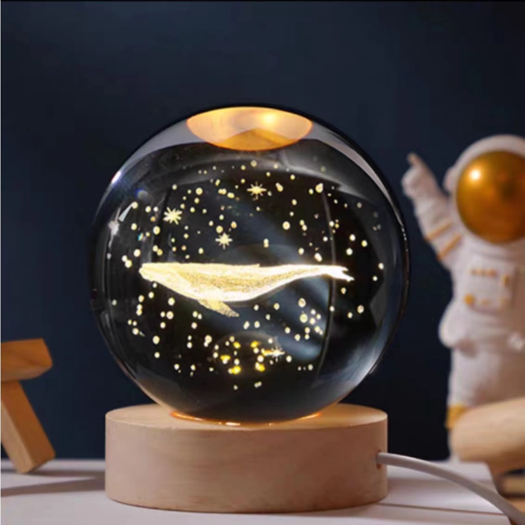 【COD+STOCK】3D Night Lamp Crystal Ball Decorative Lamp USB Wiring