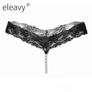 Eleavy Women Sexy Lace T-String Pearl Thong Pants Underwear For