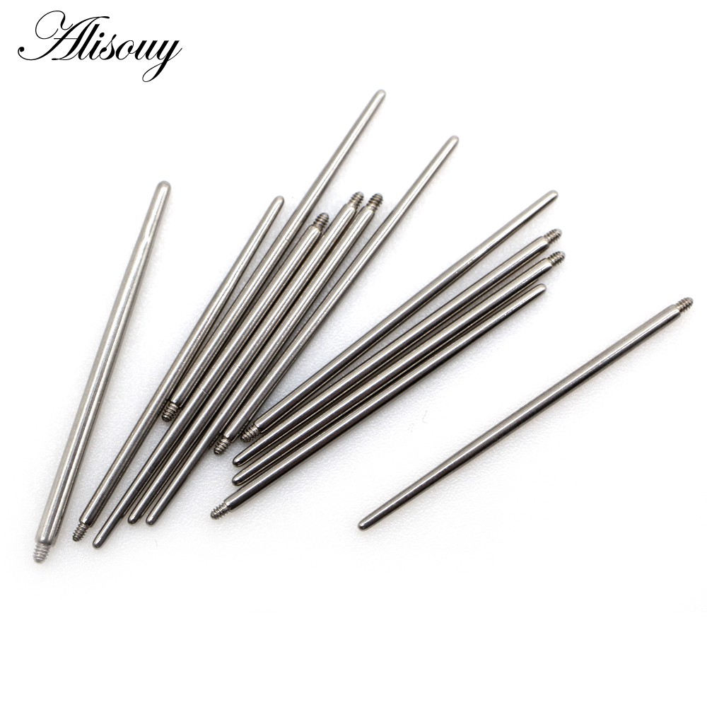 Alisouy 10pcs Surgical Steel Threaded Ear Taper Labret Lip Nose Nipple ...
