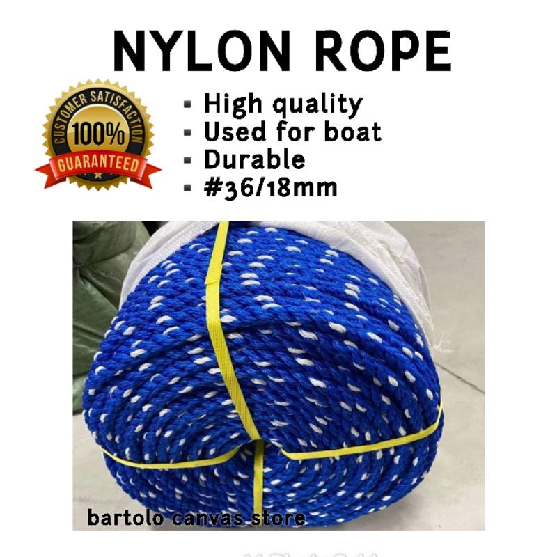 (10 meter)#36(18mm)NYLON ROPE DURABLE USED FOR BOAT HIGH QUALITY ...