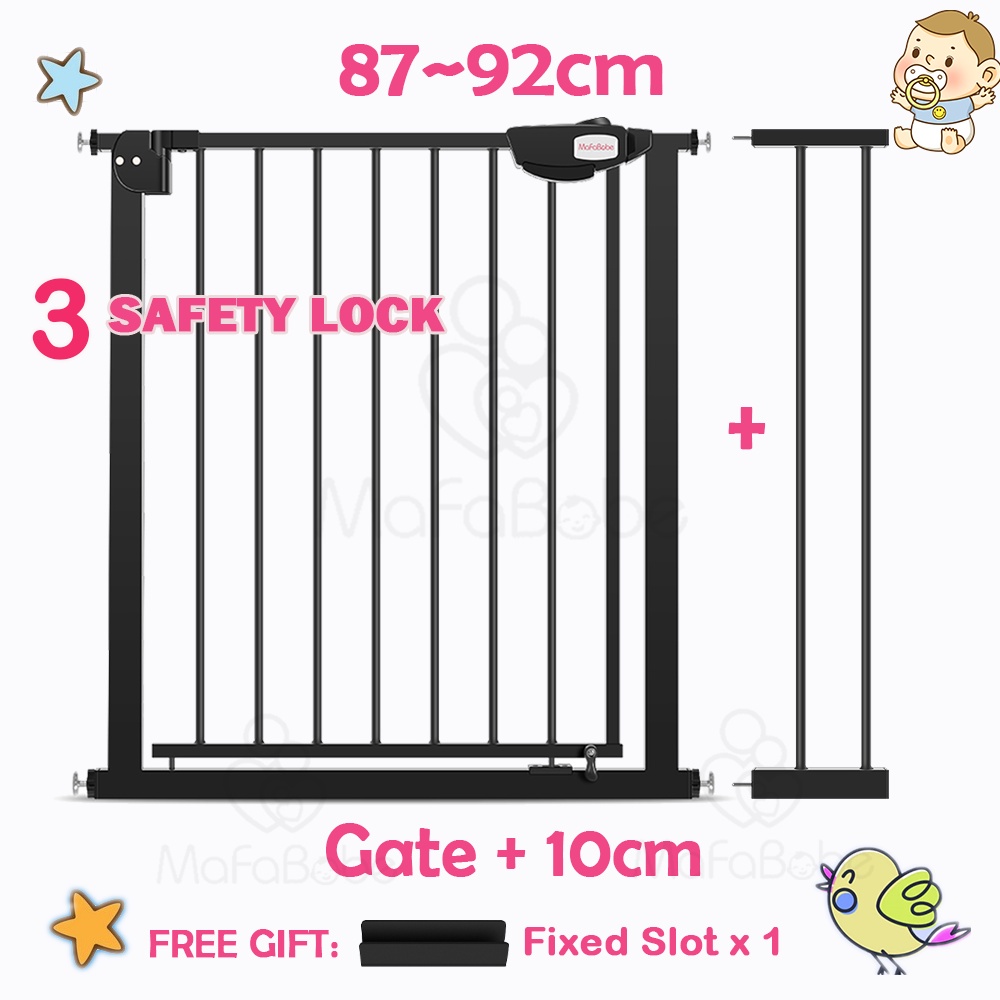 Mafababe Safety Metal Gate Fence Guard For Baby Pet Gate with Wall Pressure Mounted Frame Child