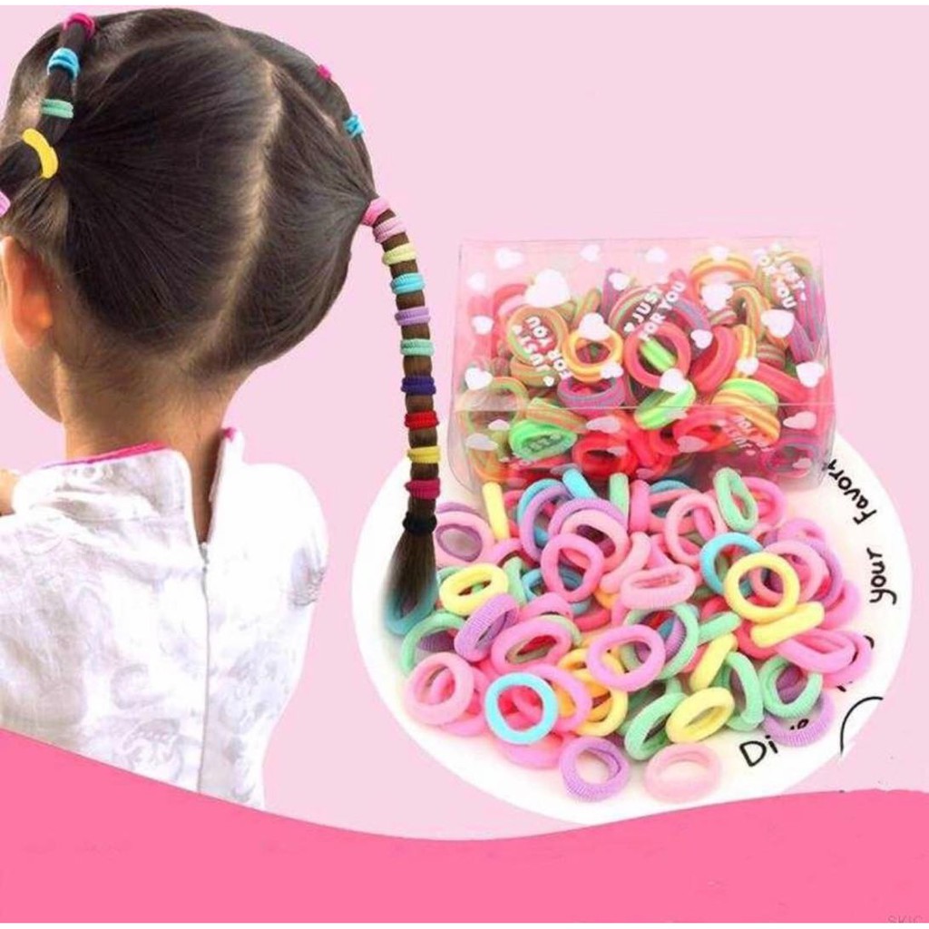 Ur Style 76pcs/pack Kids Small Terry Elastic Tiny Ponytail Hair Tie ...