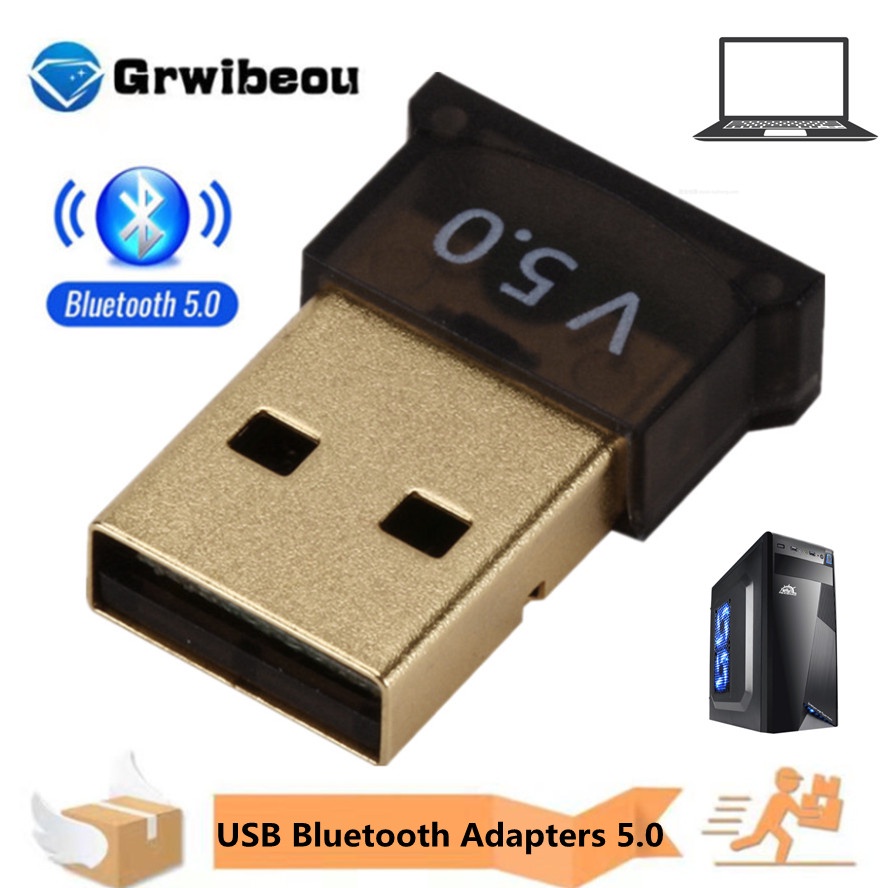 GRWIBEOU USB Bluetooth Adapters 5.0 Wireless Computer Adapter Mini