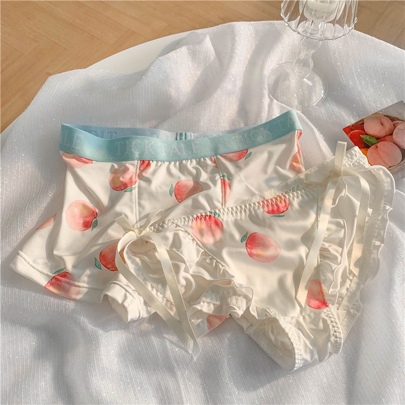 ✐◙Couple underwear, peach style, Japanese sexy net yarn, men and