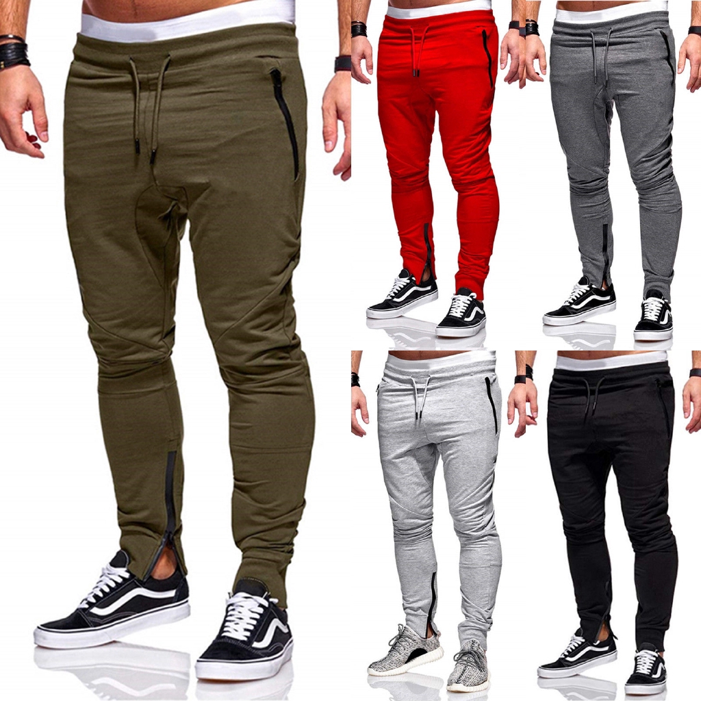 Jogger Pants for Men Slim Fit Casual Zipper Drastring Sweatpants