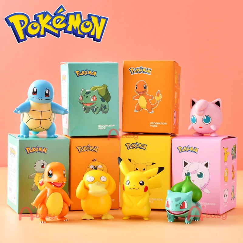 Pokémon Keychain Figure Set – Pikachu Charmander Squirtle Bulbasaur Psyduck
