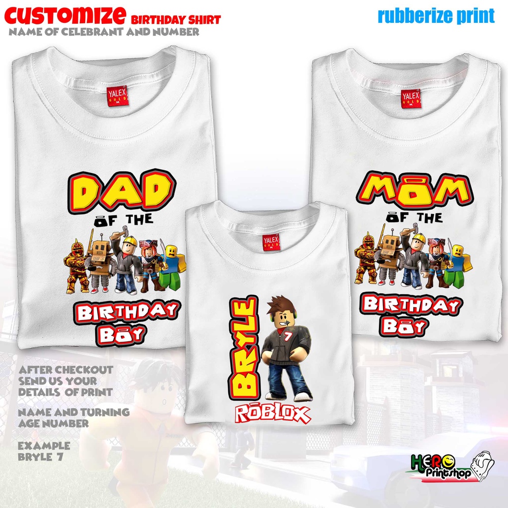 Personalized Name And Age Roblox Birthday Boy Shirt - Jolly Family