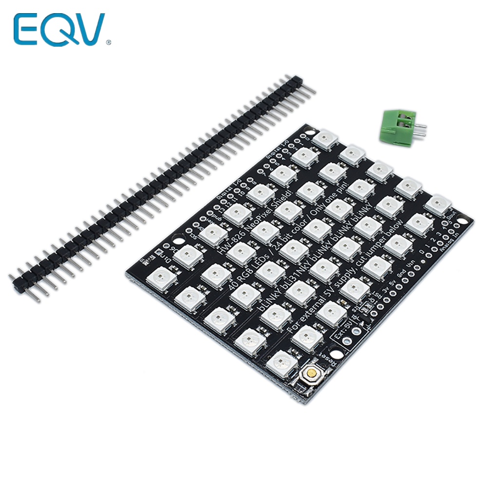 WS2812B 40 RGB LED WS2812 5X8 Pixel Dot Matrix Shield Addressable LED ...