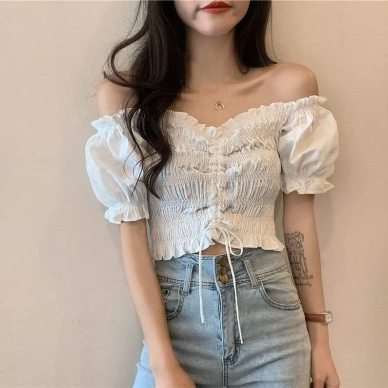 Off shoulder crop top shopee new arrivals