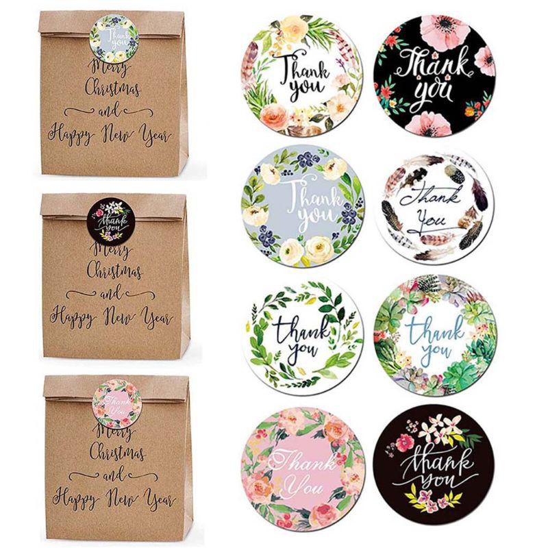 Thank you Sticker Set Roll - Floral Rose Gold Stickers | Shopee Philippines