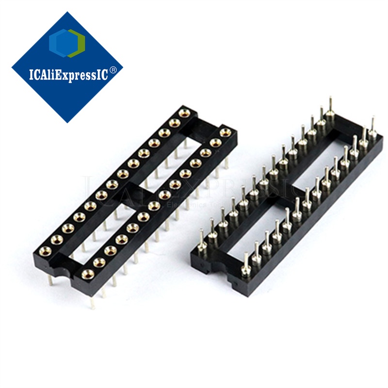 5PCS Round Hole 28 Pins 2.54MM DIP DIP28 IC Sockets Adaptor Solder Type ...