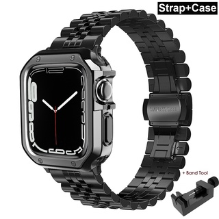 Stainless Steel Strap+Case for Apple Watch Band 38mm 42mm Metal