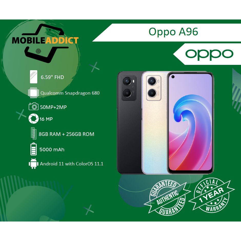 Oppo A96 NTC, 1 year official warranty | Shopee Philippines