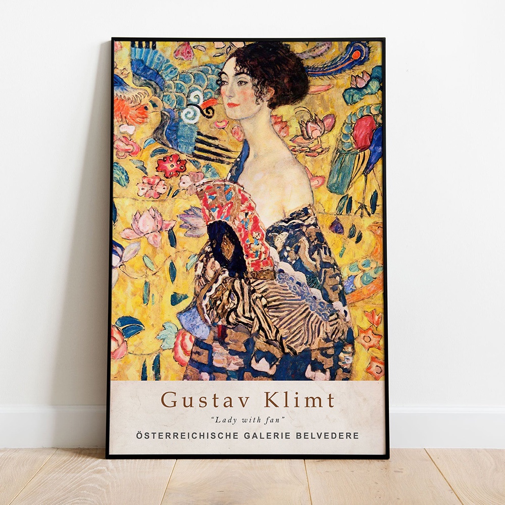Gustav Klimt Art Exhibition Poster Vintage Classic Artwork Canvas Print