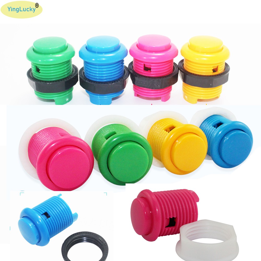 50pcs/bag Arcade Buttons 28mm Round copy Sanwa Buttons Nut game Push ...