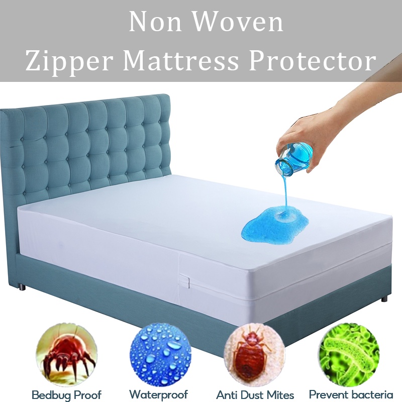 Zippered Mattress Protector Non Woven Box Spring Encasement Totally Bed
