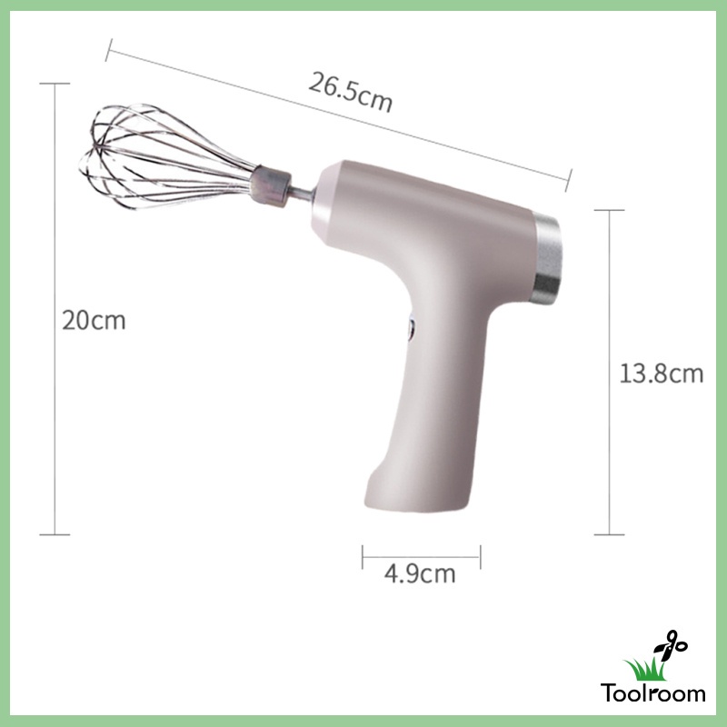 Toolroom Cordless Hand Mixer High Power for Baking 3 Speed Stainless
