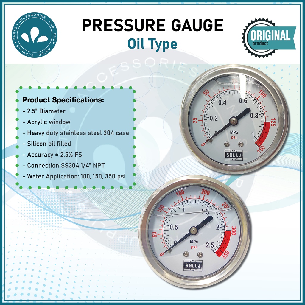Pressure Gauge Oil Type Shopee Philippines