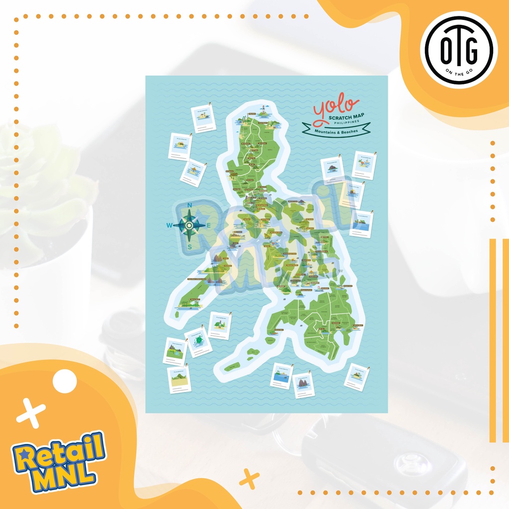 Retailmnl Outdoors Philippine Scratch Map for Mountaineers and Beach