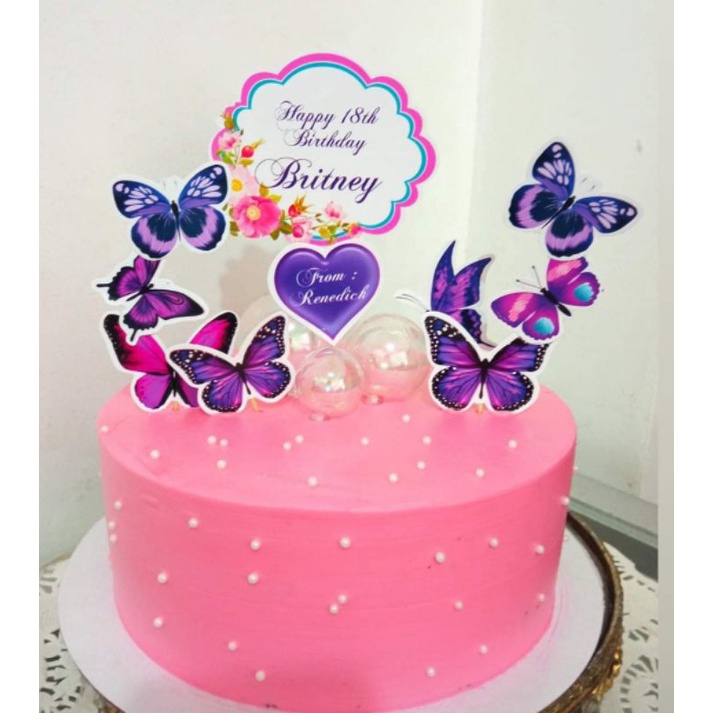 Purple Butterfly Theme Cake Topper | Shopee Philippines