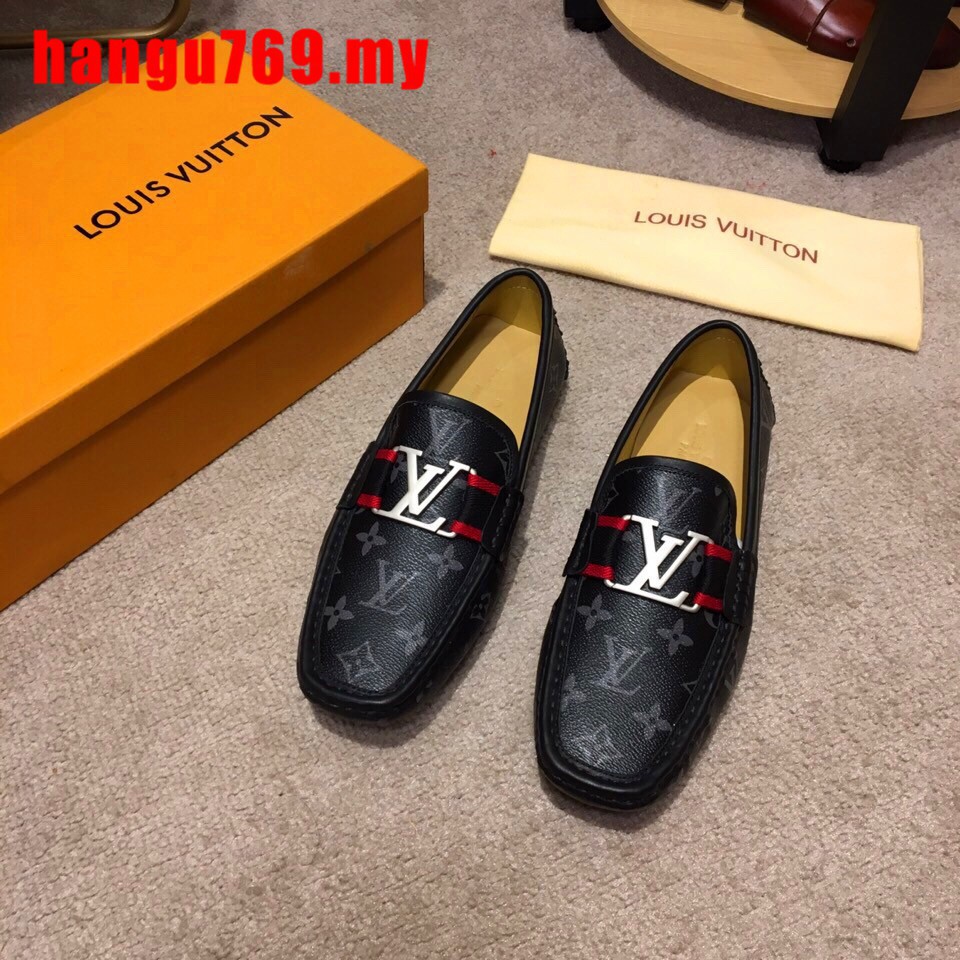 ™▭№Wsqyaa.my Original LV Louis Vuitton Loafers Men Leather shoes LV Leather  shoes black Monogram Ecl