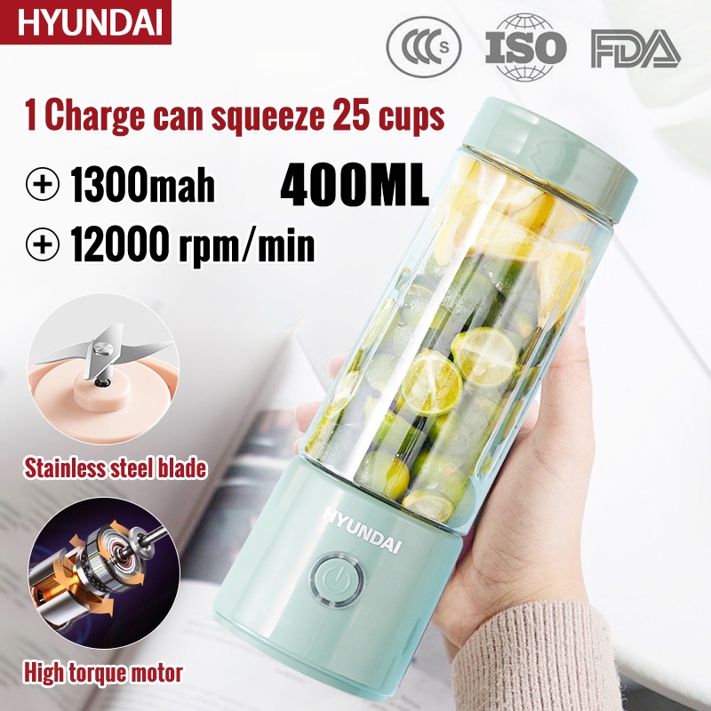 Original Hyundai Portable Blender Fruit Blender Juicer Blender 400ML Fruit Juicer With Tumbler