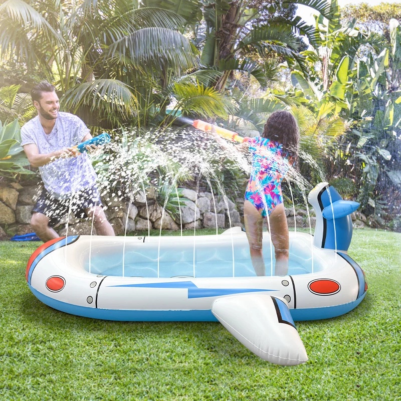 Inflatable Kiddie Pool Sprinkler Cute 3 in 1 Summer Splash Pad Kiddie