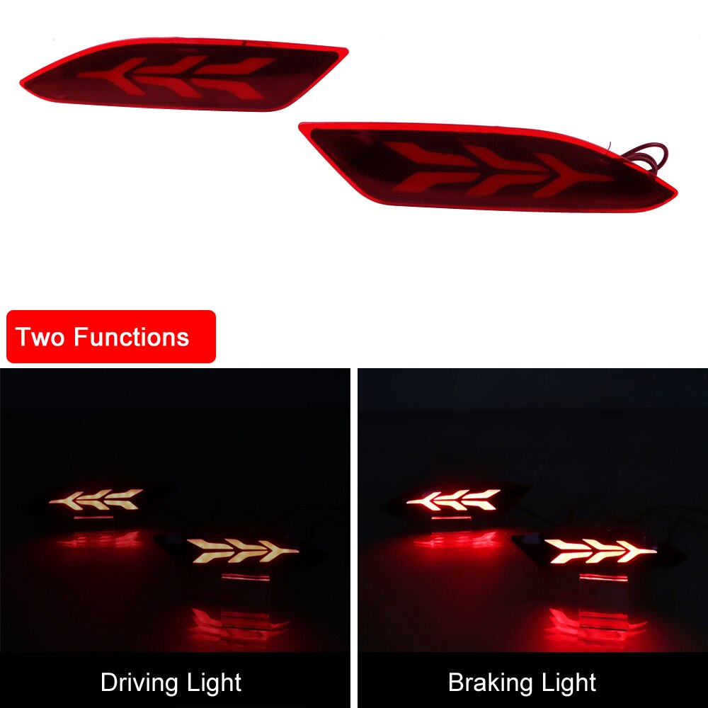 3in1 LED Rear Bumper Reflector Warning Light With Tail Brake Stop