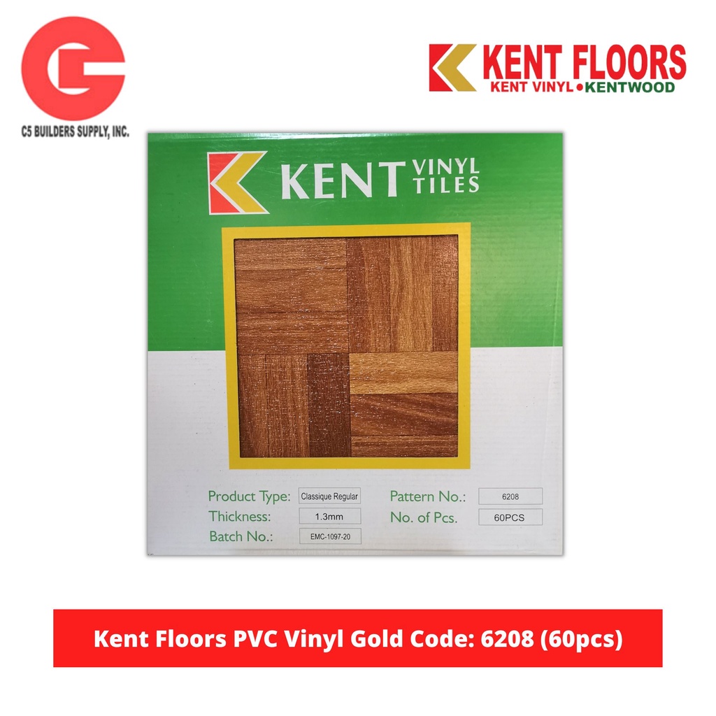 Kent Floors PVC Vinyl Tiles Code 6208 30X30cm Thickness 1.3mm (60pcs