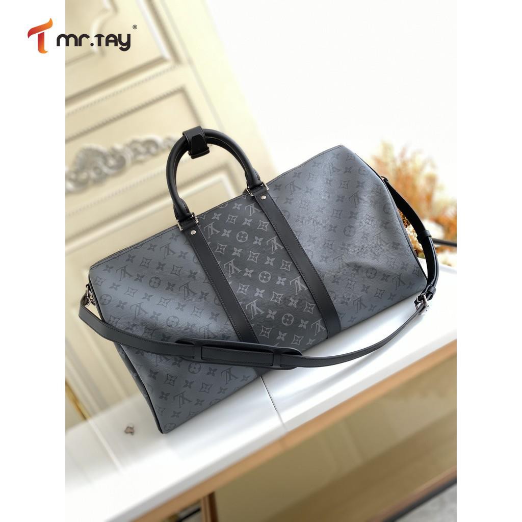 Louis vuitton duffle bag black online straps