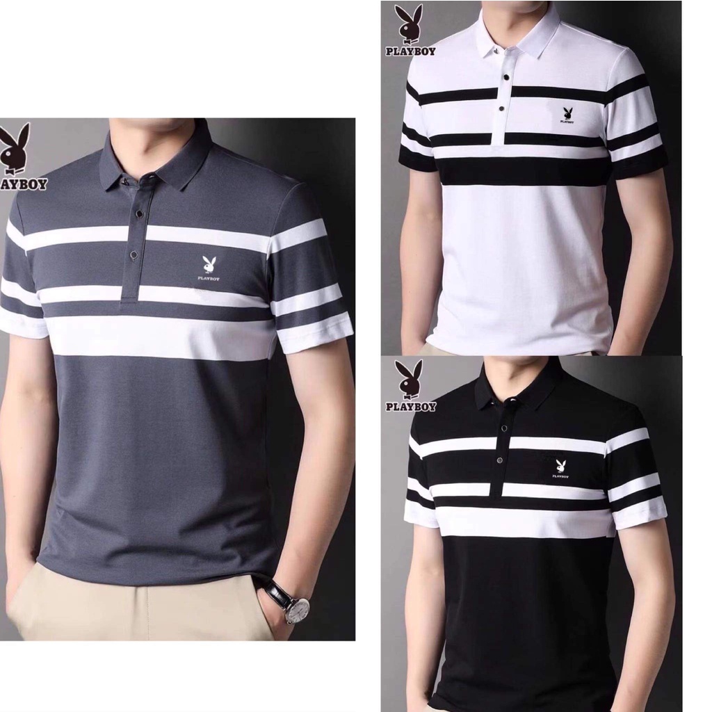 Emw cotton summer mens polo shirt slim fit casual tshirt Shopee
