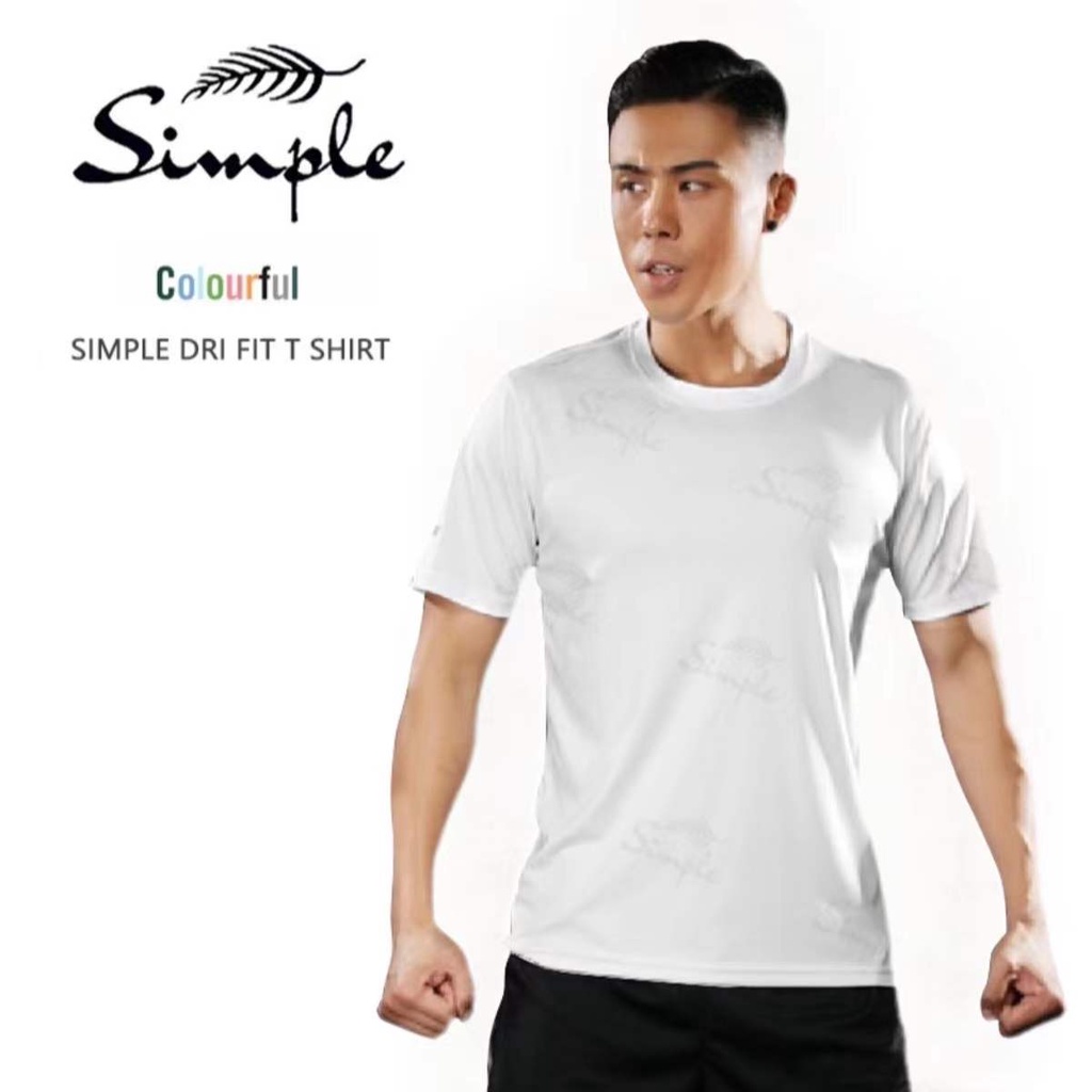 SIMPLE ACTIVE drifit t shirt Unisex WHITE color round neck T shirt